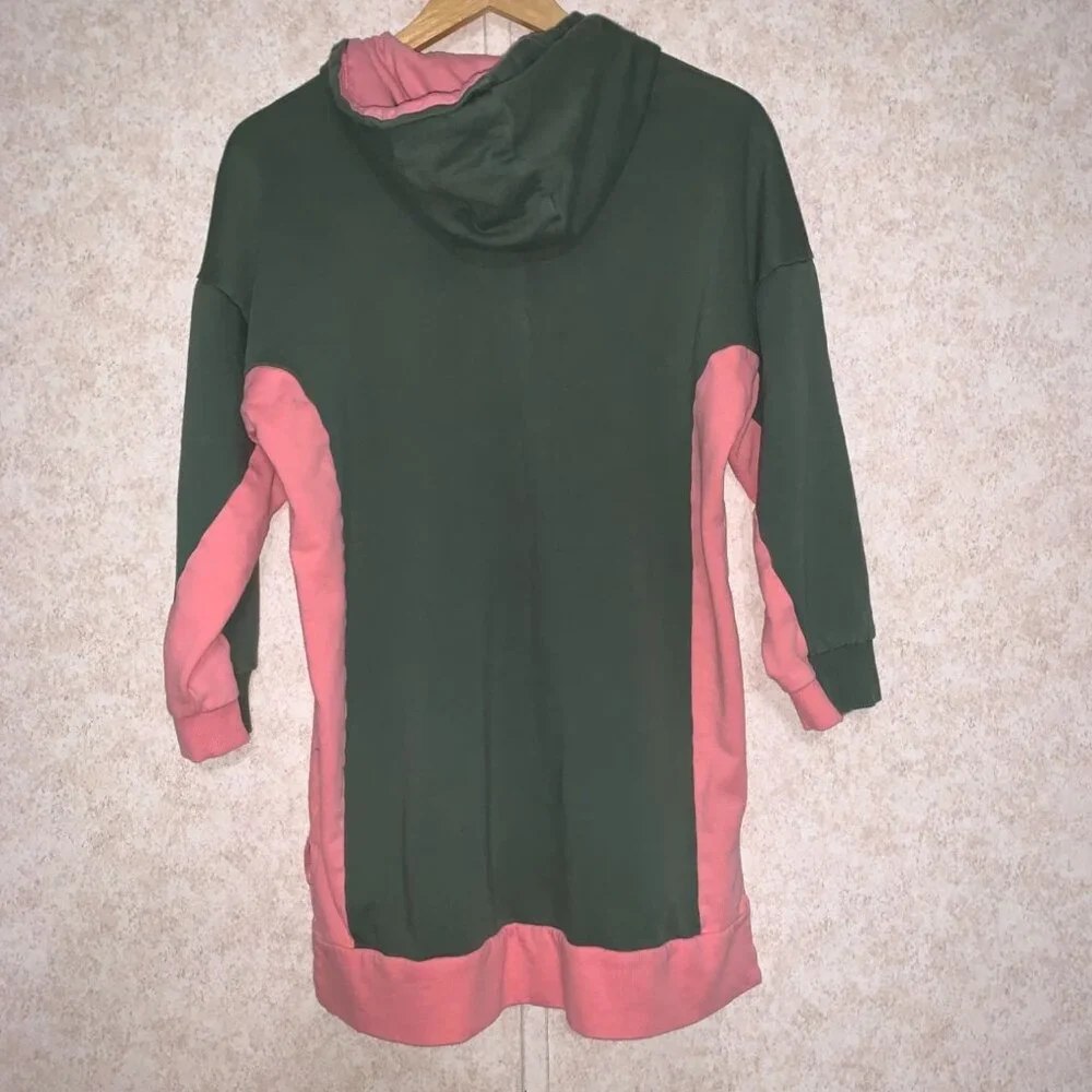 Free Assembly Girls‎ Long Hoodie Dress Pink/Green XXL